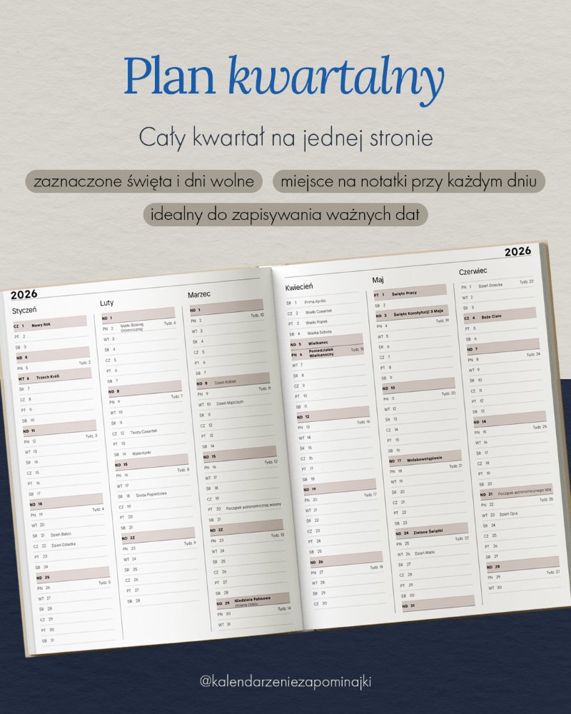 Kalendarz 2026 Objęcia Fioletu